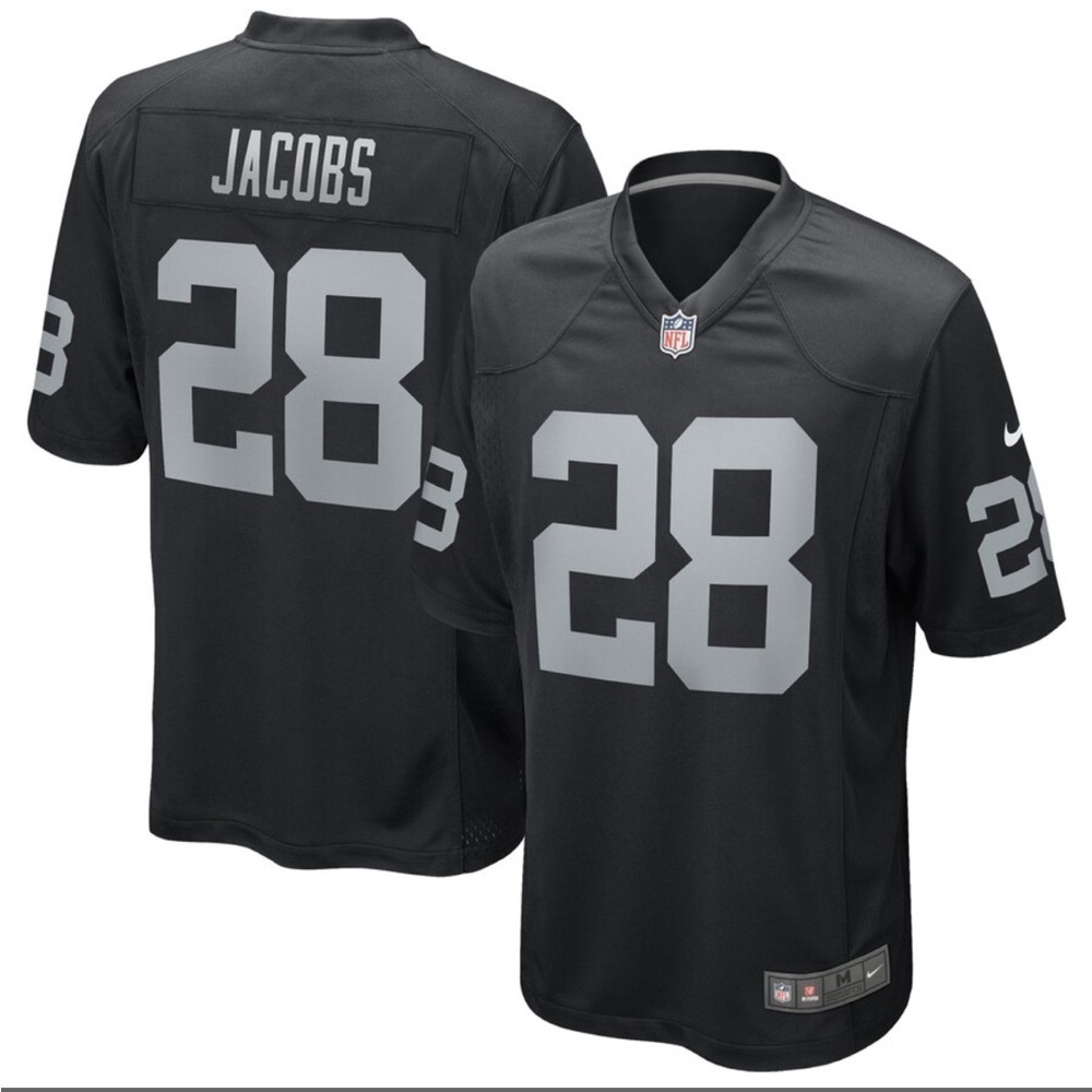 NFL Josh Jacobs Las Vegas Raiders Nike Game Men’s Large Jersey – Black/White